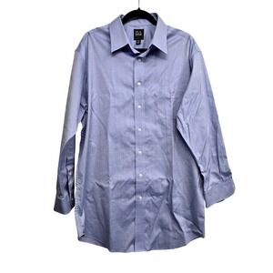 Jos A Bank Traveler Light Blue Tailored Fit Office Core Preppy Dress Shirt 18 33